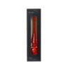Puntale in vetro rosso, diametro 6 cm, altezza 26 cm