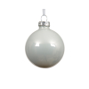 Sfera in vetro bianco lucido, diametro 8 cm