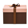 Scatola base rettangolare cacao con coperchio rosa, vari formati