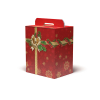 Scatola per confezioni regalo fantasia Holly Jolly con maniglia superiore, vari formati