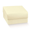 Scatola base quadrata con coperchio in cartone avorio, 14x14x8 cm, confezione da 10 pezzi