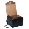 Scatola "Segreto" automontante base quadrata in cartone nero, con cordini, cartone da 30 pezzi