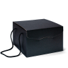 Scatola "Segreto" automontante base quadrata in cartone nero, con cordini, cartone da 30 pezzi