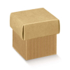 Scatola Cubetto in cartoncino onda avana con coperchio, formato 5x5x5cm, confezione da 10 pezzi