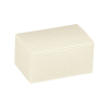 Scatola automontante base rettangolare in cartone bianco effetto pelle, rivestita internamente, 15x10x 6.5 cm, confezione da 10 pezzi