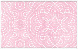 Tovaglia in tessuto non tessuto (TNT), base rosa con fantasia geometrica bianca, confezionata in rotolo da 1.60x10mt.