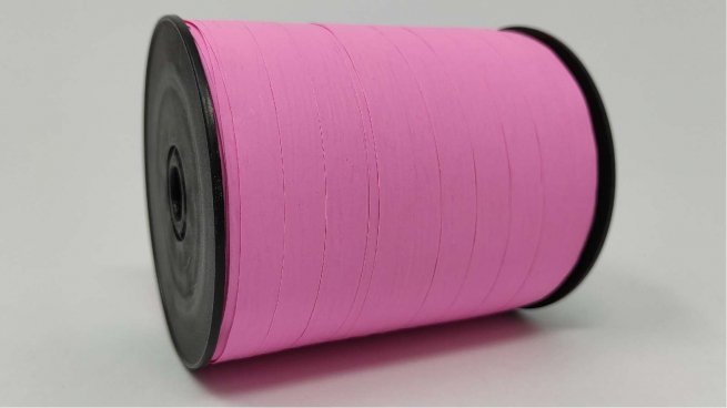 Rotolo nastro carta sintetica rosa fluo, altezza 10 mm, bobina da 250 mt