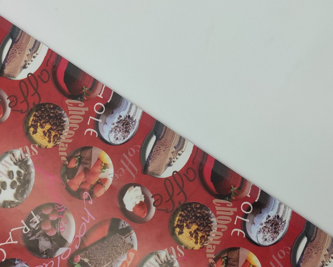 Carta regalo stampa dolci e cioccolato, formato 70x100 cm, confezione da 25 fogli