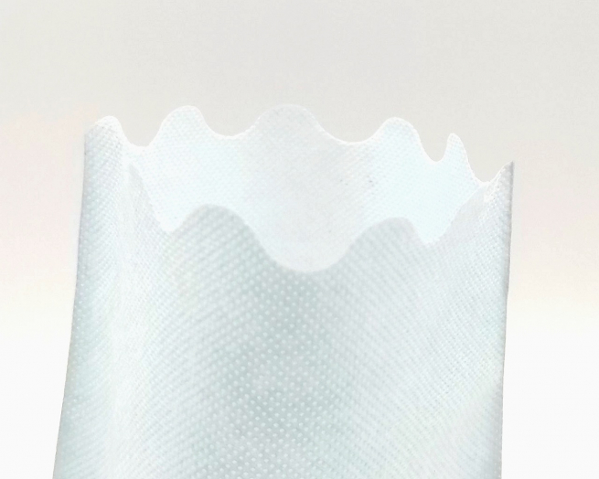 Sacchetto tessuto non tessuto azzurro, bordo smerlato, confezione da 25 pezzi