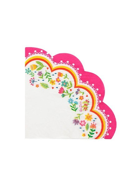 Tovagliolo carta 3 veli, fantasia "Happy & Folk", confezione da 16 pezzi