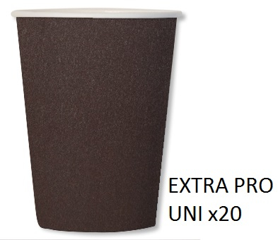 Bicchiere marrone in cartoncino compostabile, 250cc, in confezione da 20 pezzi