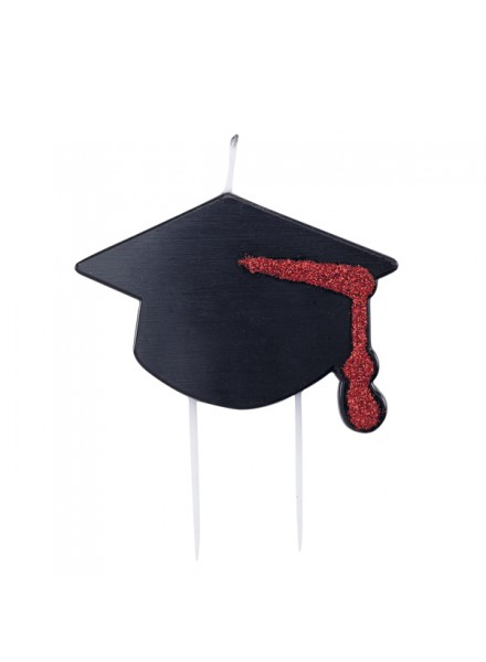 Candelina cappello "Laurea", altezza 8cm.