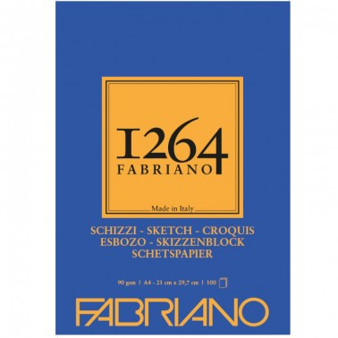 Album schizzi Fabriano 1264 formato A4, 90 gr/mq, confezione da 100 fogli