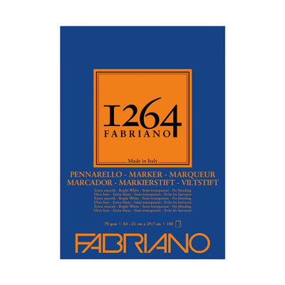 Album di carta "Marker" Fabriano 1264, formato A4, 70gr/mq, confezione da 100 fogli