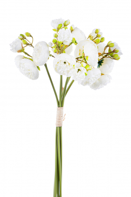 Bouquet mini peonie bianco 38 cm