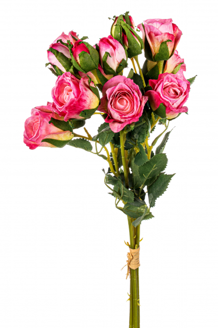 Bouquet boccioli rose rosa 40 cm