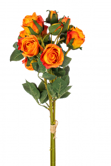 Bouquet boccioli rose arancio 40 cm