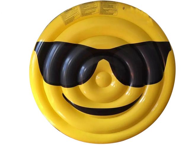 Materassino gonfiabile emoji " occhiali da sole " diametro 150 cm.