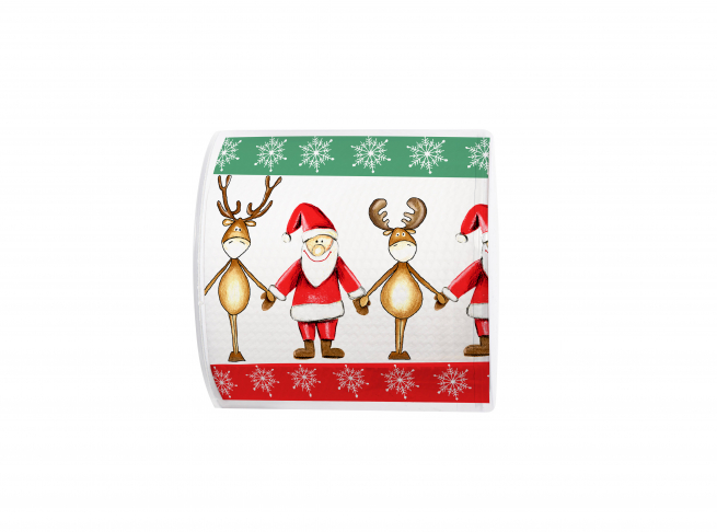 Rotolo carta igienica decoro Babbo Natale con renne