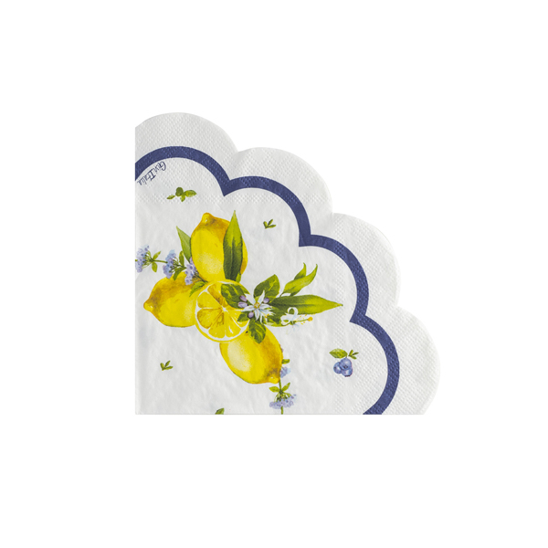 Tovagliolo sagomato carta 3 veli, fantasia "Lemon Chic", confezione da 16 pezzi