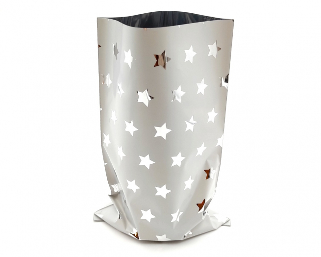 Sacchetto regalo metallizzato fantasia "Brillante Estrelas", confezione da 50 pezzi