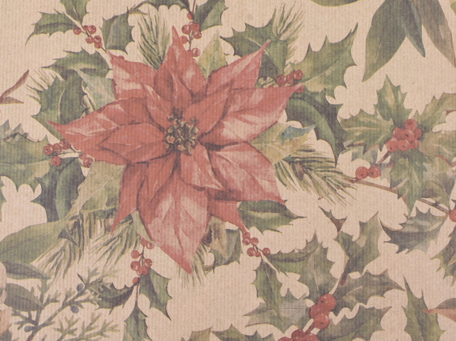 Carta regalo "Yul" avana con disegno stella di Natale, 70x100 cm, confezione da 25 fogli