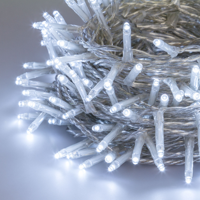 Filo lineare 750 mini led luce fredda per uso interno ed esterno, filo trasparente, lunghezza 53 metri