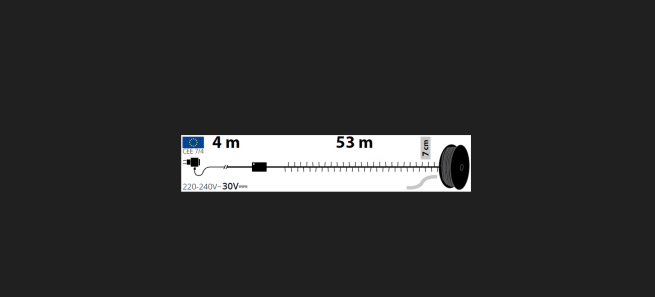 Filo lineare 750 mini led luce fredda per uso interno ed esterno, filo trasparente, lunghezza 53 metri