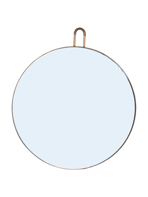 Specchio tondo con intelaiatura in metallo, diametro 100 cm