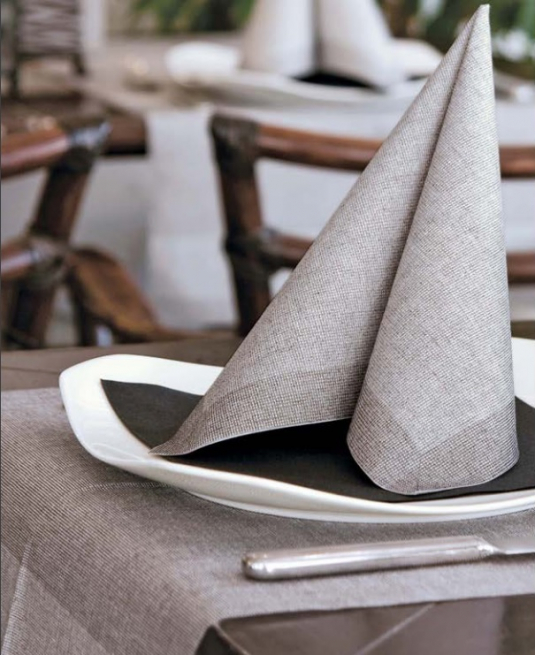 Tovaglia quadrata fantasia "Juta" grigio in tessuto non tessuto airlaid 100x100cm, confezione da 25 pezzi