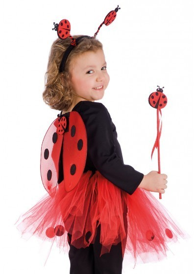 Set "Coccinella" con ali, cerchietto e bacchetta