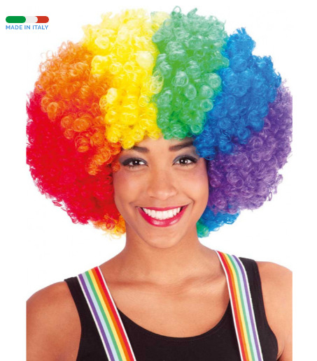 Parrucca riccia arcobaleno
