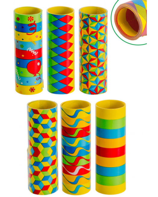 Stelle filanti da 14 mm, confezione da 9 rotolini, fantasie assortite