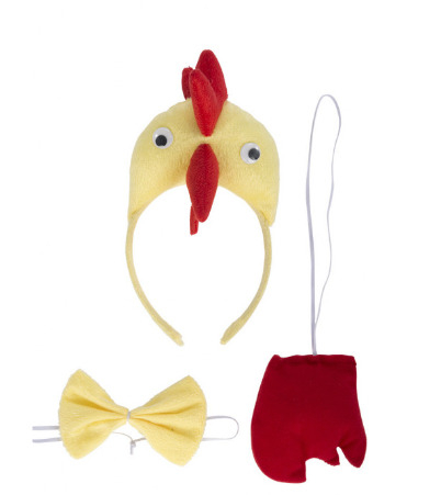 Set "Galletto" con cerchietto, papillon e coda