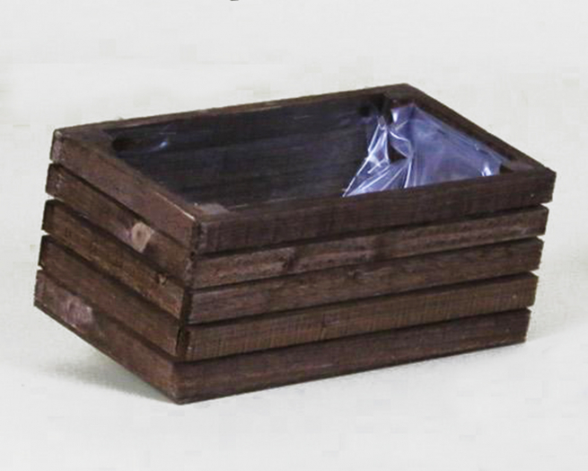 Cassetta rettangolare in legno marrone