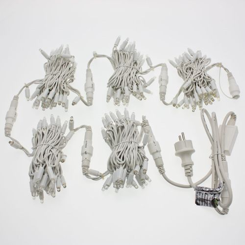 Filo lineare 200 MaxiLed luce calda "FlashLed Diamond" luce fredda, prolungabile, uso interno ed esterno filo bianco lunghezza 20 metri (cavo alimentazione non incluso)