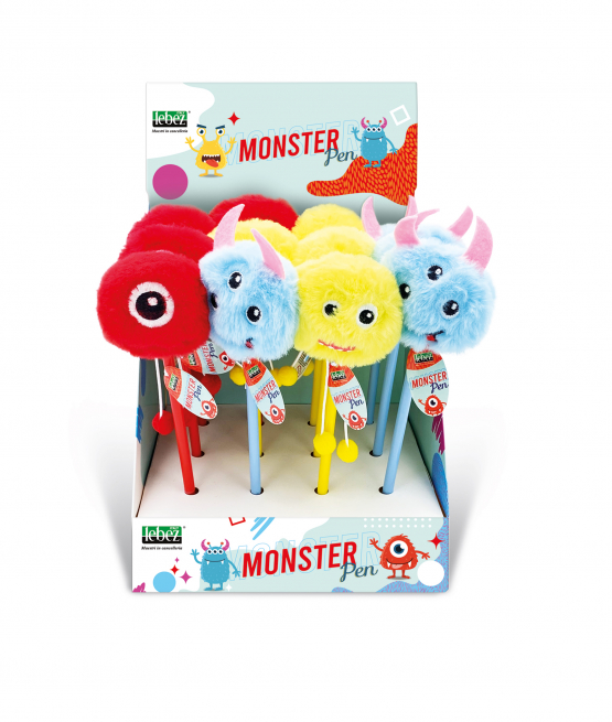 Penna "Monster" con top peluches soggetti assortiti