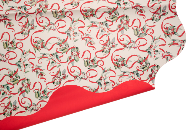 Sottovaso perlato "Ribbon Elite" fondo avorio, diametro 100 cm, confezione da 10 pezzi