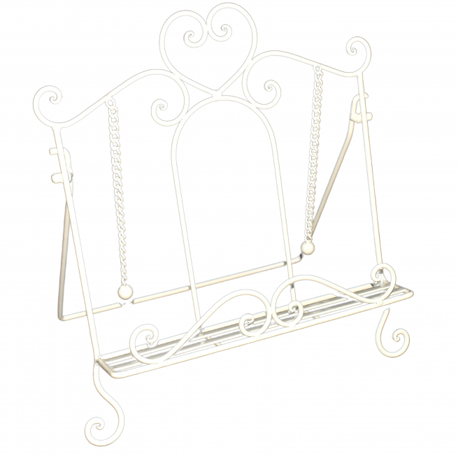 Leggio in metallo bianco altezza 33 cm