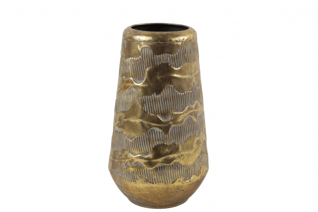 Vaso in metallo oro, diametro 19 cm, varie altezze