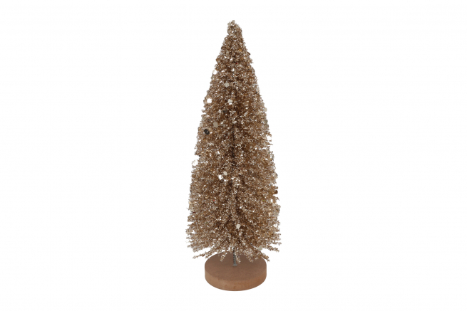 Albero di Natale in plastica naturale con base in legno, varie misure