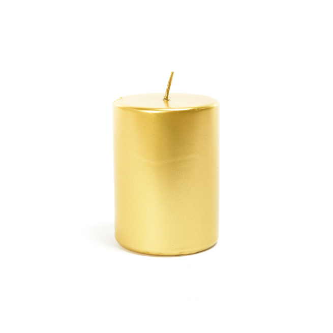 Candela pillar in cera oro, varie misure