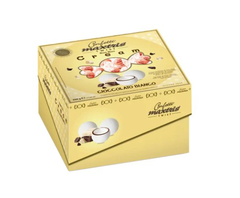 Confetti bianchi "Maxtris" twist Bon Bon cream incartati singolarmente, confezione da 500 gr