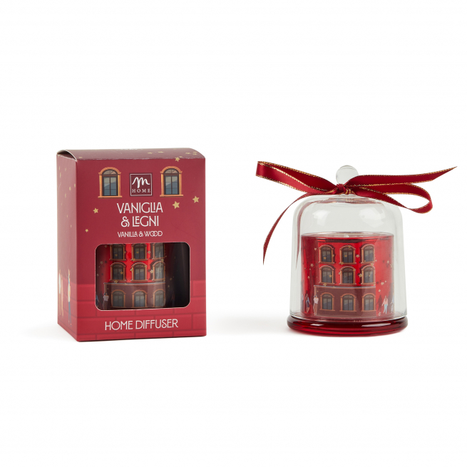 Candela profumata "Vaniglia & Legni" in vaso di vetro con campana, in scatola regalo, vari formati
