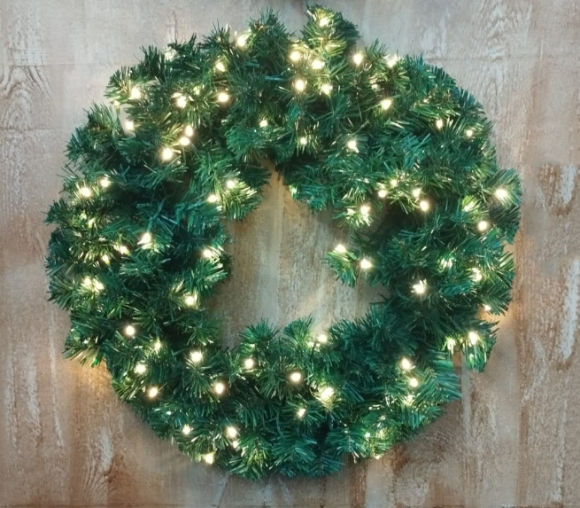 Corona verde con led a spina con giochi di luci e memoria, varie misure