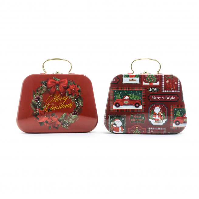 Cofanetto natalizio in latta 20x18 cm, soggetti assortiti