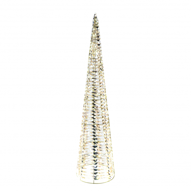 Albero conico in metallo e plastica con luci led, varie misure