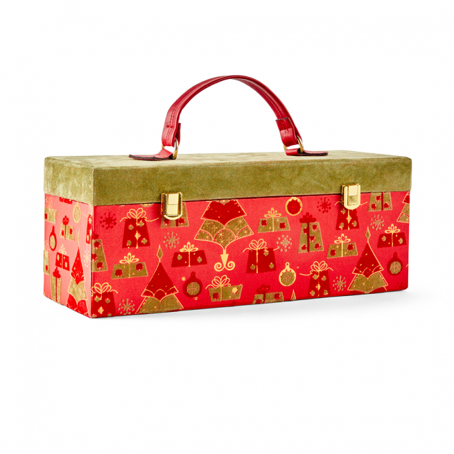 Scatola in velluto porta bottiglia, 13x36 cm, altezza 14 cm