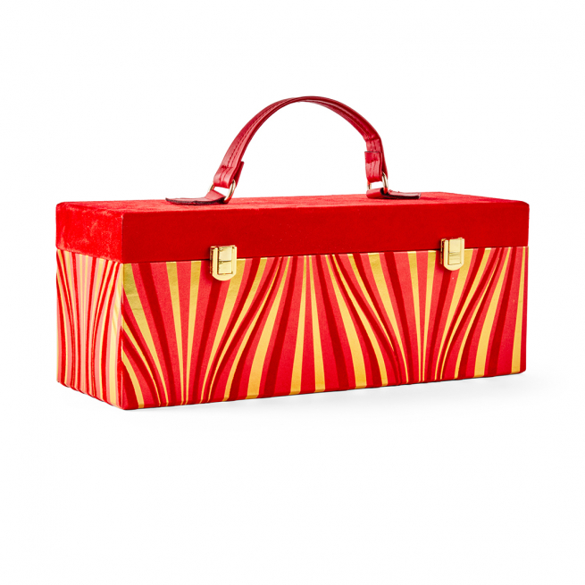 Scatola in velluto porta bottiglia, 13x36 cm, altezza 14 cm