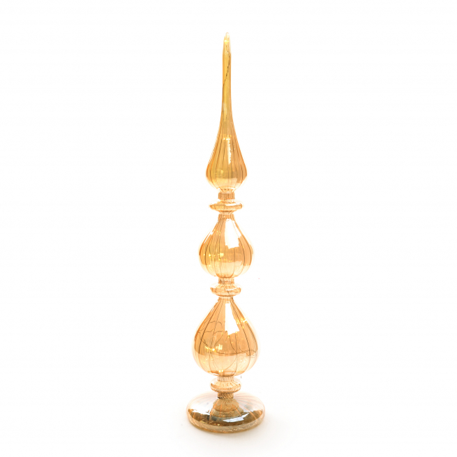 Albero in vetro con luci a batteria, altezza 41 cm, in scatola regalo